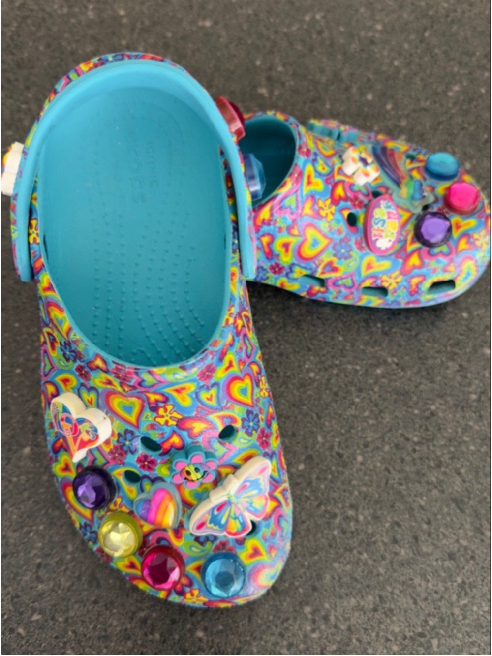 Girls Crocs Lisa Frank Sandals & Flip Flops 13 (Little Girl) Blue Multicolor - Picture 4 of 10